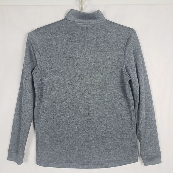 Under Armour Men's Pullover Shirt Medium Quarter Zip Gray Fleece Long Sleeves - Picture 6 of 8